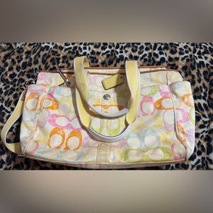 Coach Vintage Hampton Scribble Multicolored Tote Purse